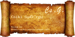 Csiki György névjegykártya