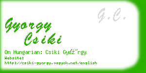 gyorgy csiki business card